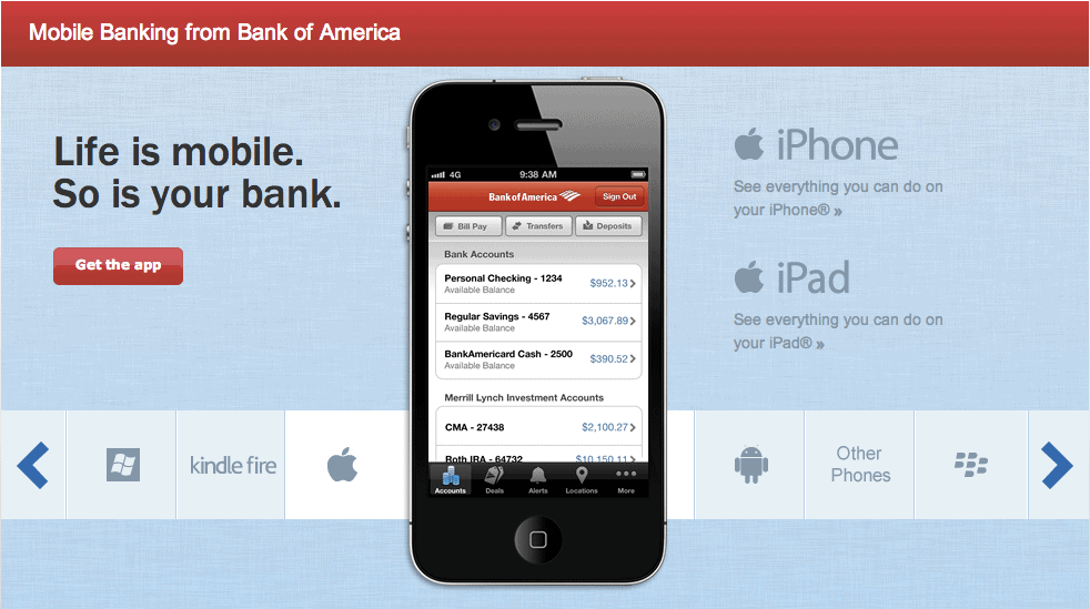 bank of america phone app