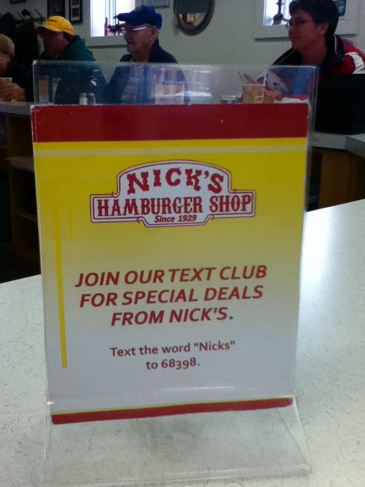 SMS Campaign - Restaurant Marketing Text Message Campaign Keyword - NICKS