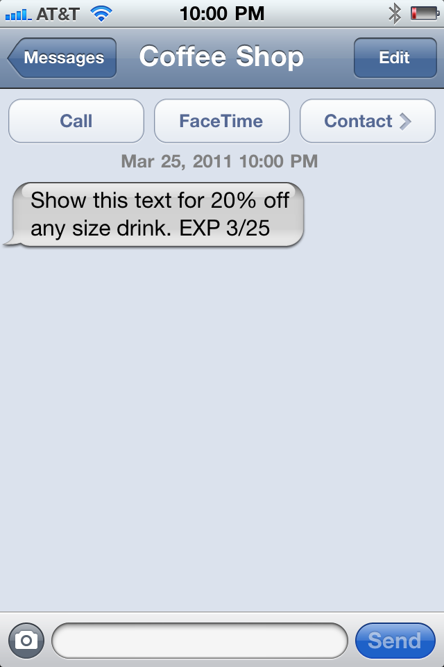 SMS promotion for restaurant