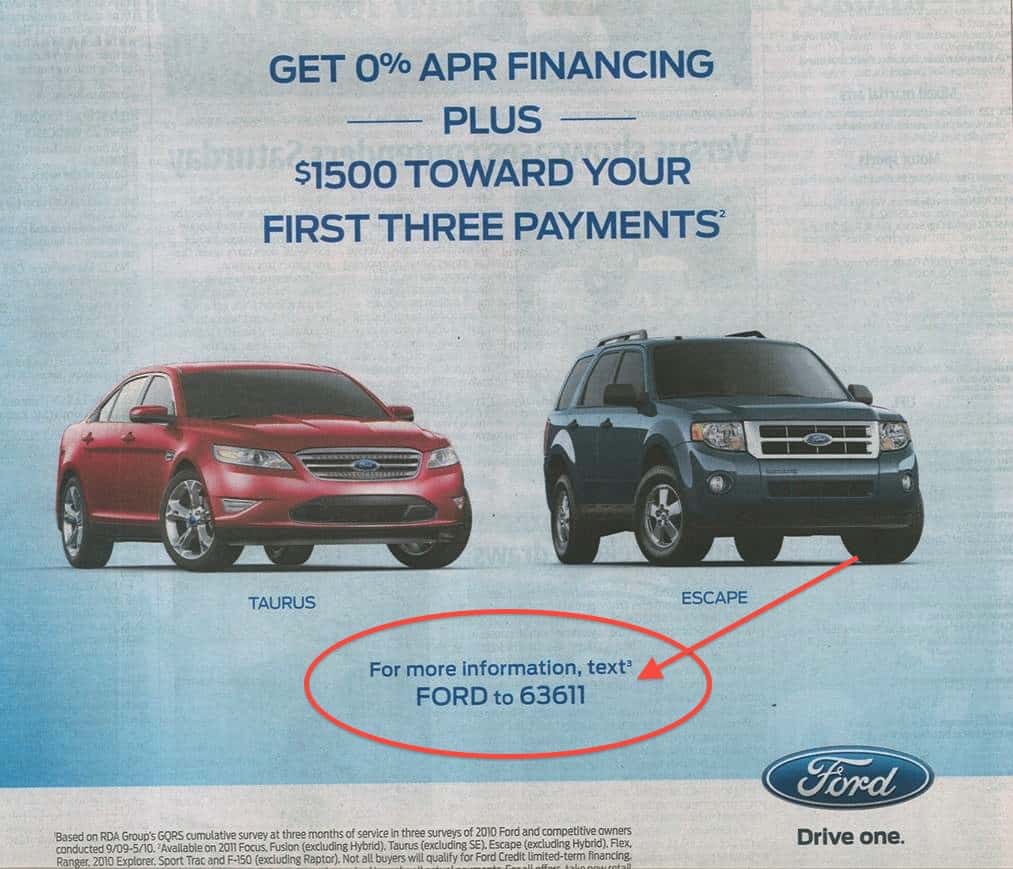 Ford SMS Marketing