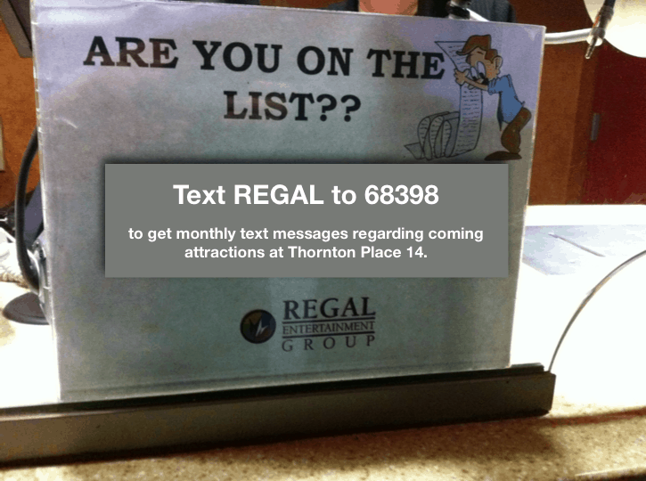 Regal Entertainment Group SMS Advertisement