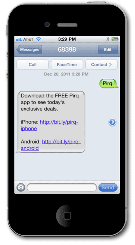Download mobile phone app via text messaging
