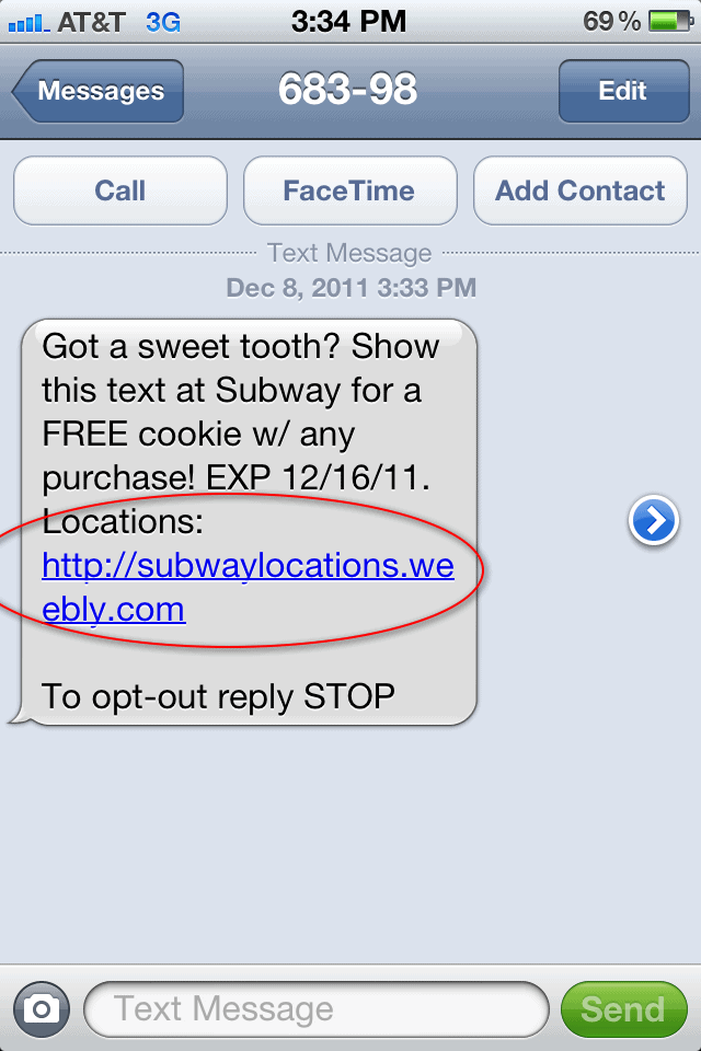 Subway SMS Marketing Campaign 5