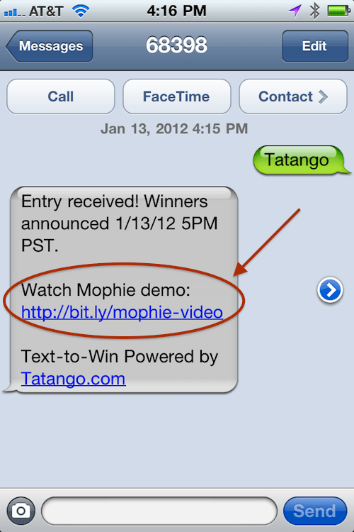 Text-to-win SMS Campaign Results