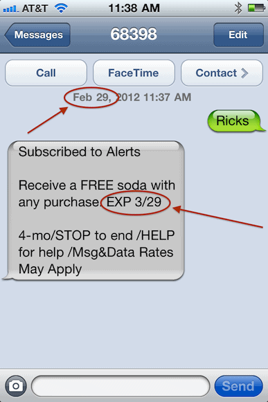 SMS Marketing Campaign Example