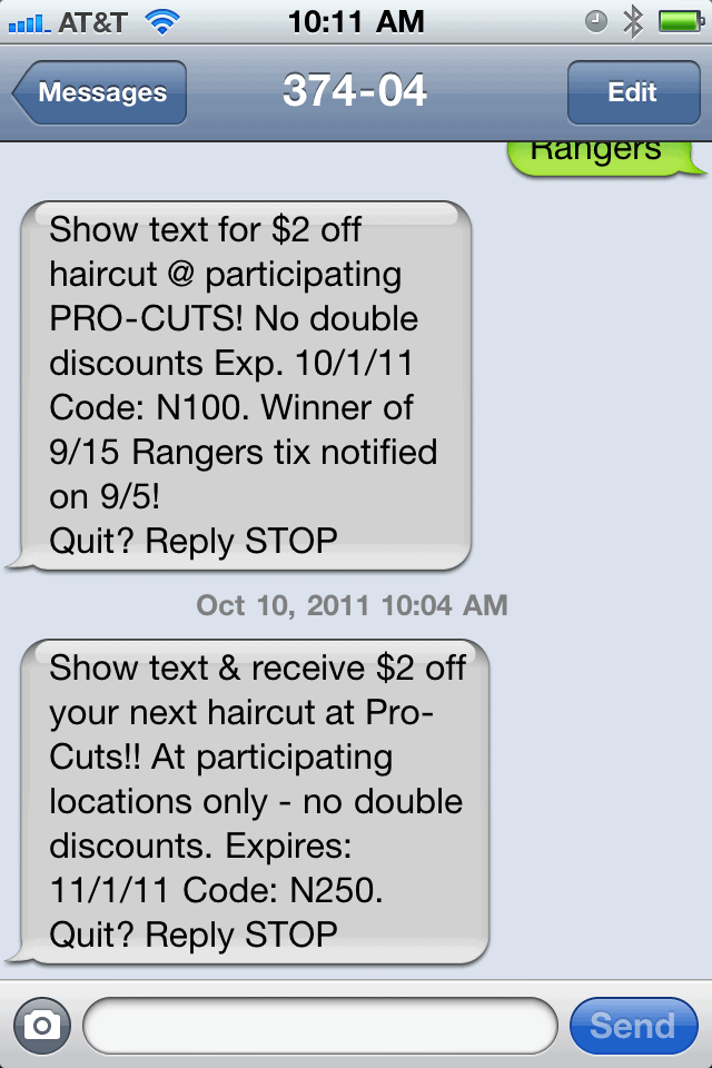 Pro-Cuts SMS Marketing