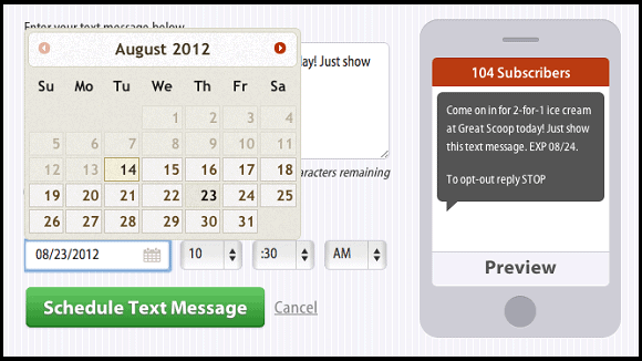 Tatango Scheduled Messaging