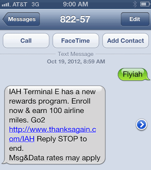 Terminal E's SMS Campain