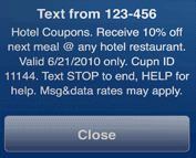 SMS coupon