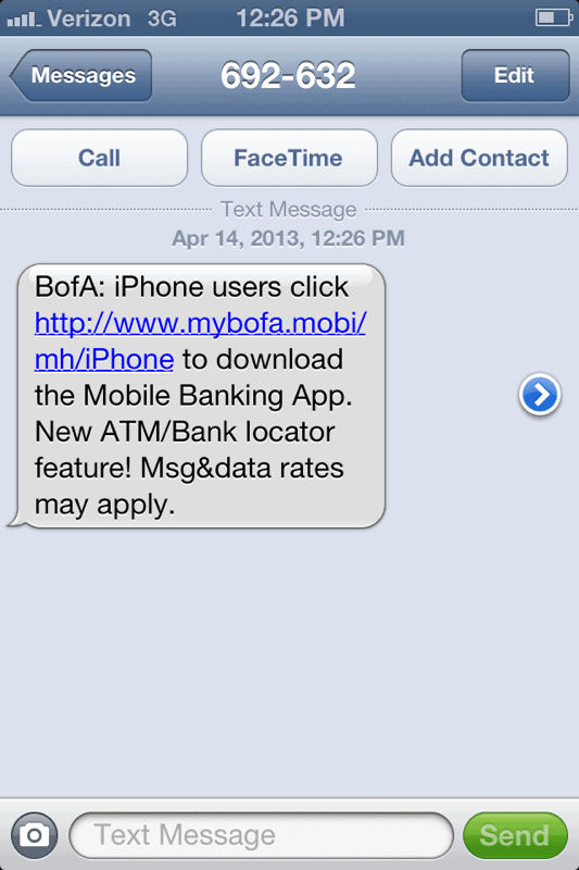 Bank of America Text Message Download Mobile App