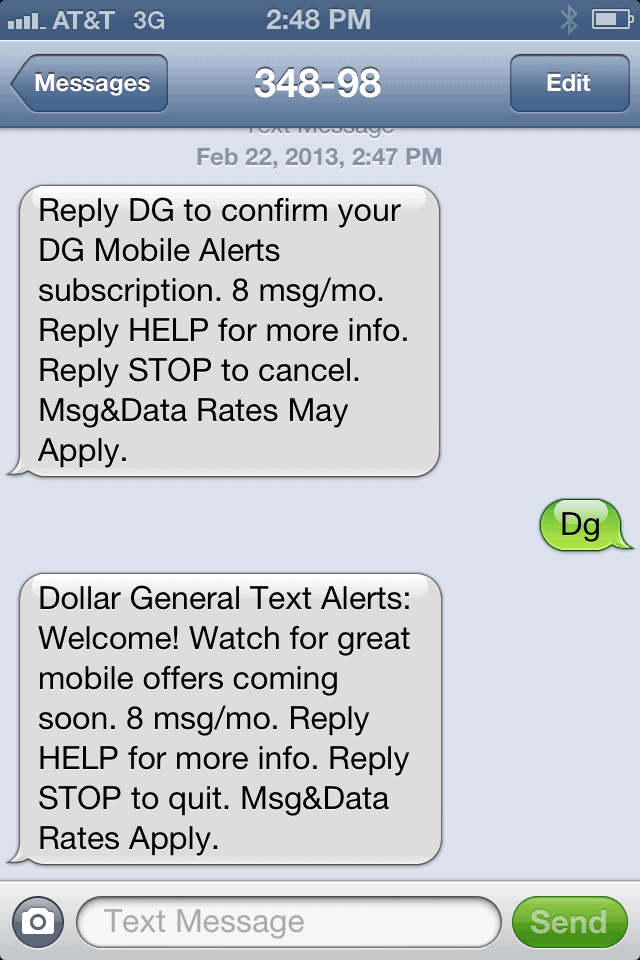 Dollar General confirmation