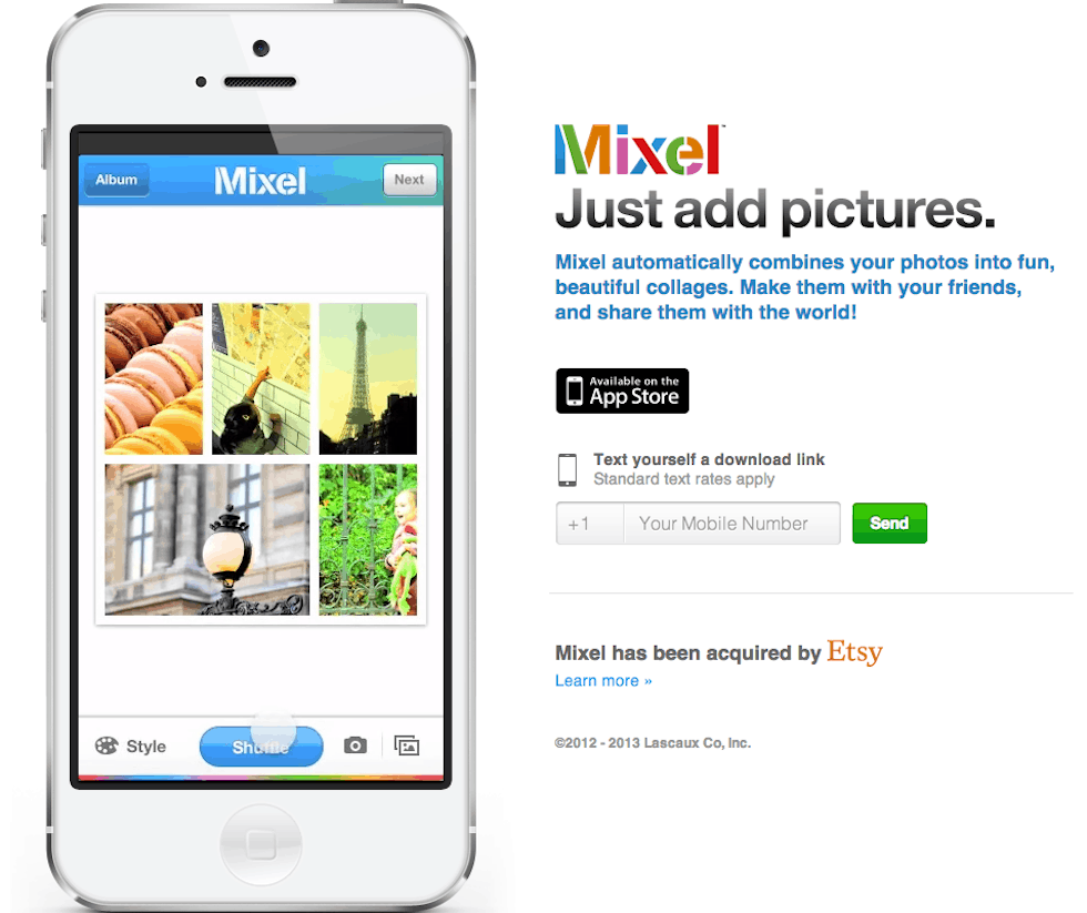 Mixel Mobile App Landing Page