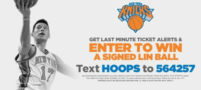 New York Knicks Mobile Text Campaign