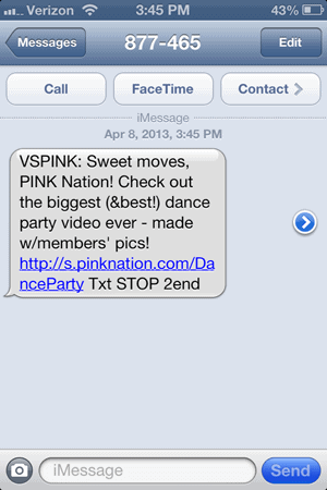 Victoria's Secret SMS