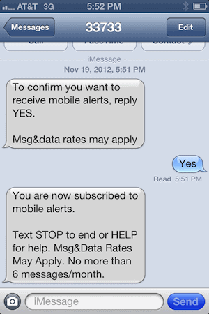 MailChimp Text Message