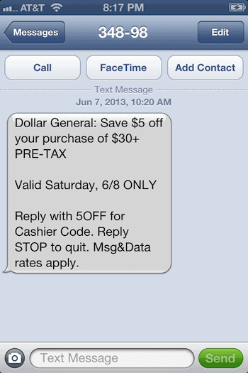Dollar General Text Messaging Campaign