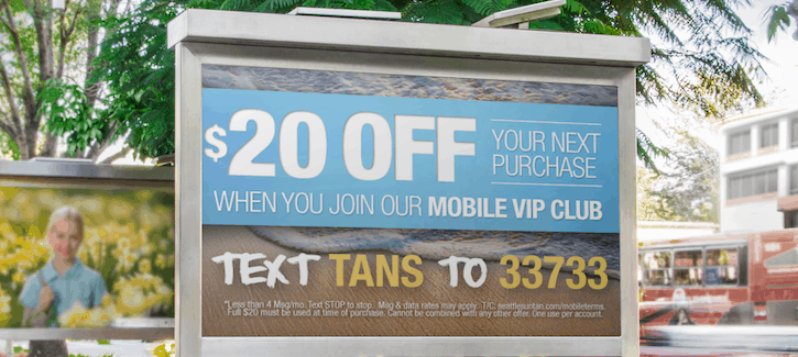 SMS Marketing Advertising Example from Tanning Salon - Thumbnail Image