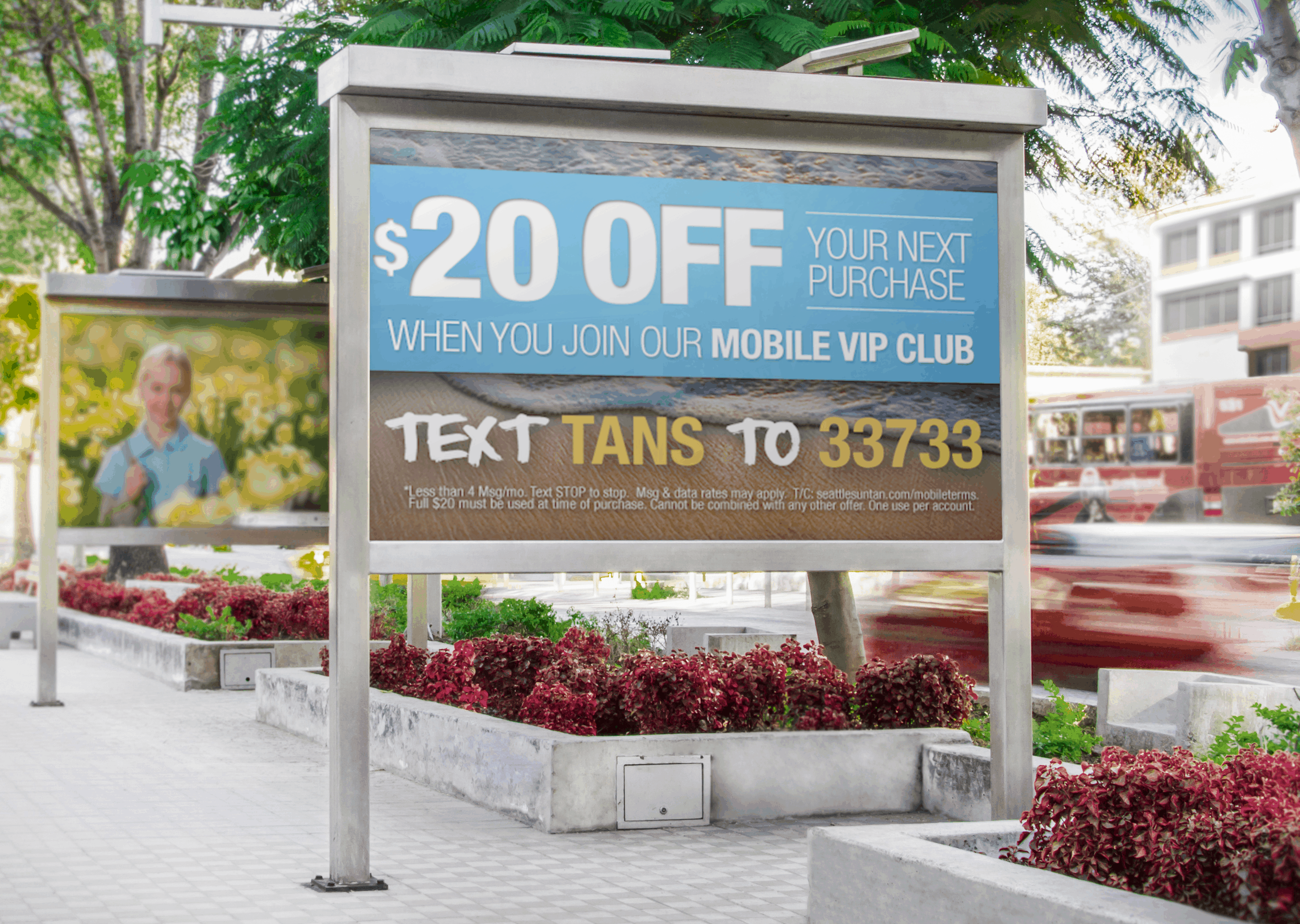 SMS Marketing Advertising Example from Tanning Salon