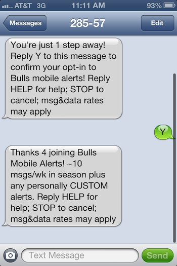 Chicago Bulls Text Message