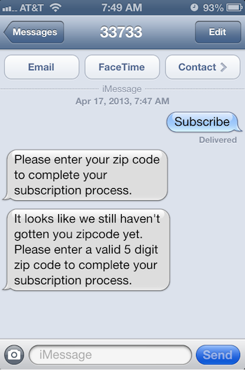 Text Message Double Opt-In