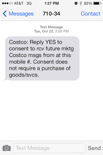 TCPA Text Message Copy