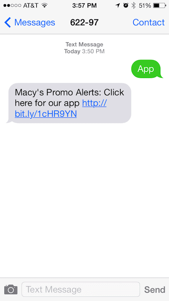 Macy's Text Message Marketing