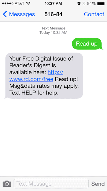 SMS Marketing Message