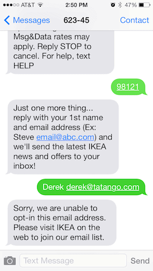 Ikea Text Message