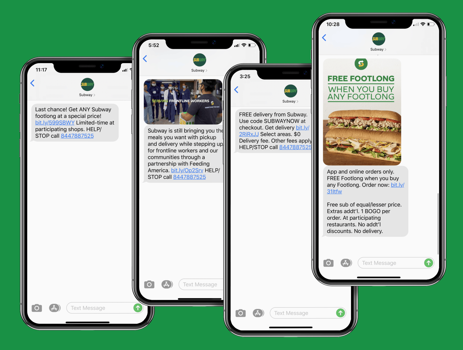 Restaurants Using SMS Marketing - Subway Example