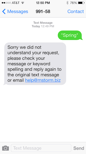 Casino Text Messaging Example