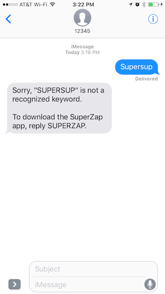 SMS Marketing Autocorrect Example - Dedicated Short Code