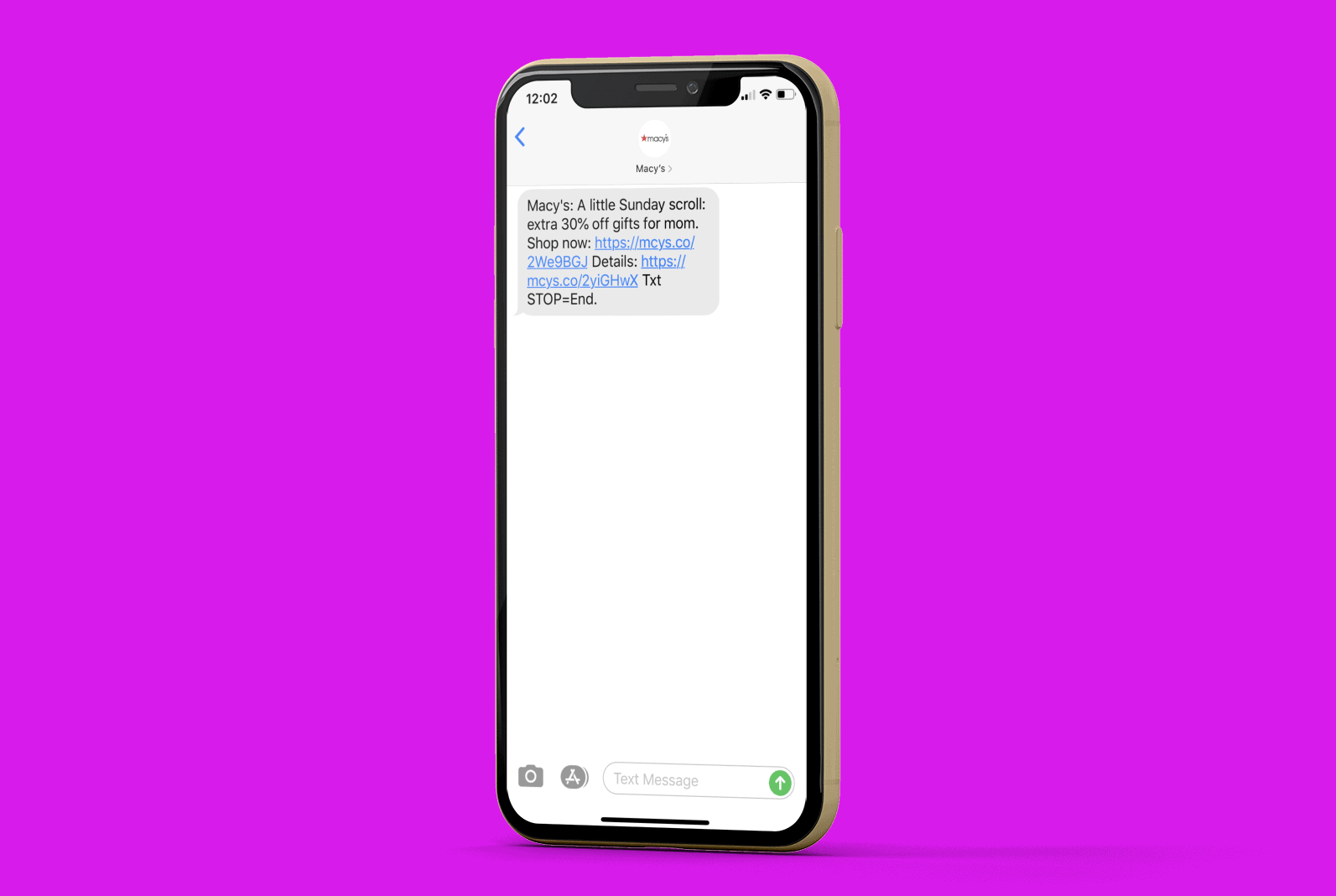 Macy's SMS Marketing Message