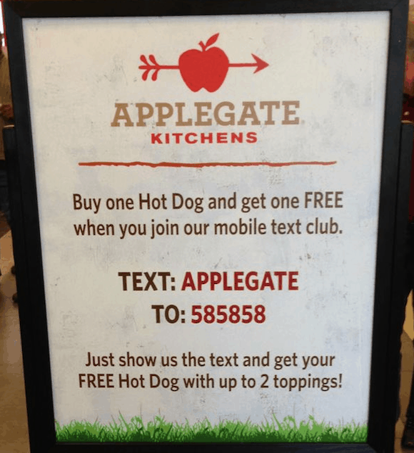 Restaurant SMS Advertising Example