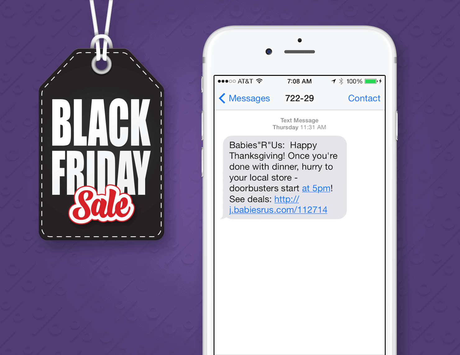 Black Friday SMS Marketing Example From Babies-R-Us