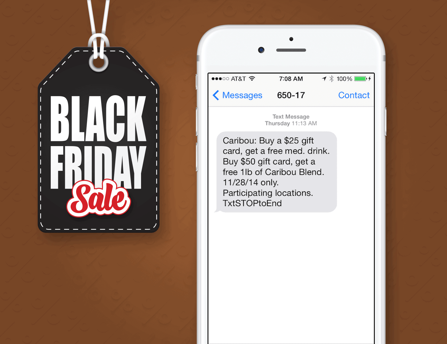 Black Friday SMS Marketing Example From Caribou