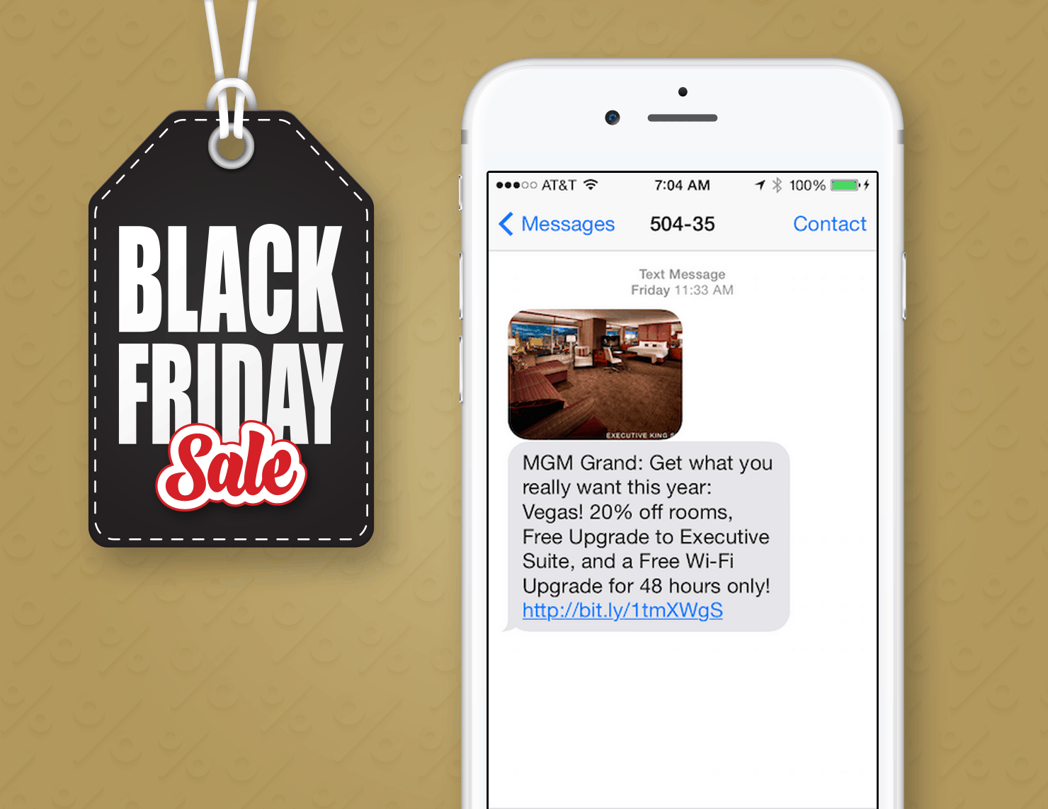 Black Friday SMS Marketing Example From MGM Grand Hotels
