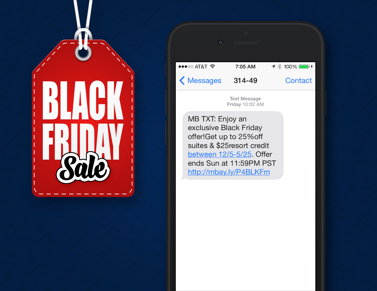 Black Friday SMS Marketing Example From Major League Baseball