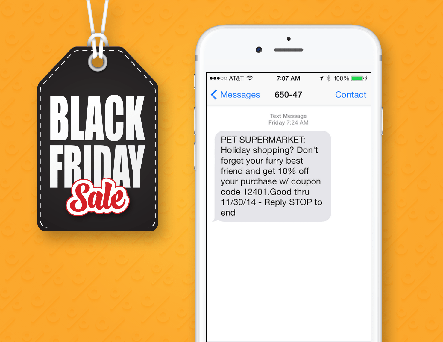 Black Friday SMS Marketing Example From Pet Supermarket