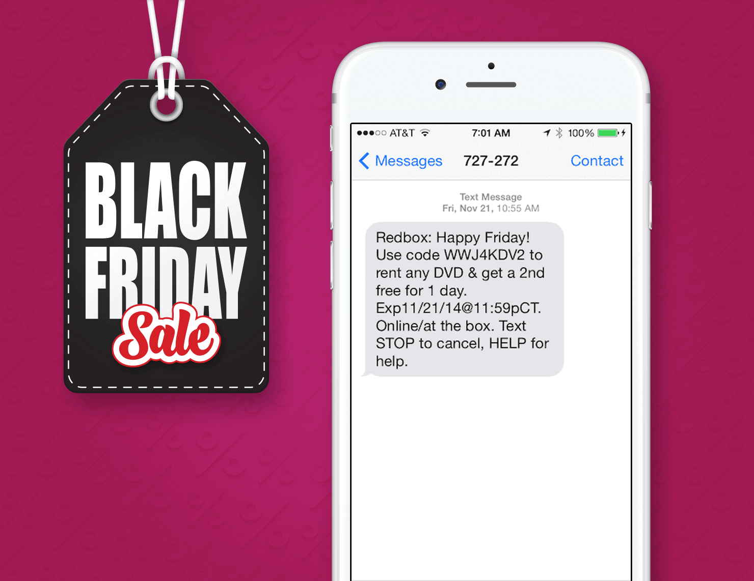 Black Friday SMS Marketing Example From Redbox