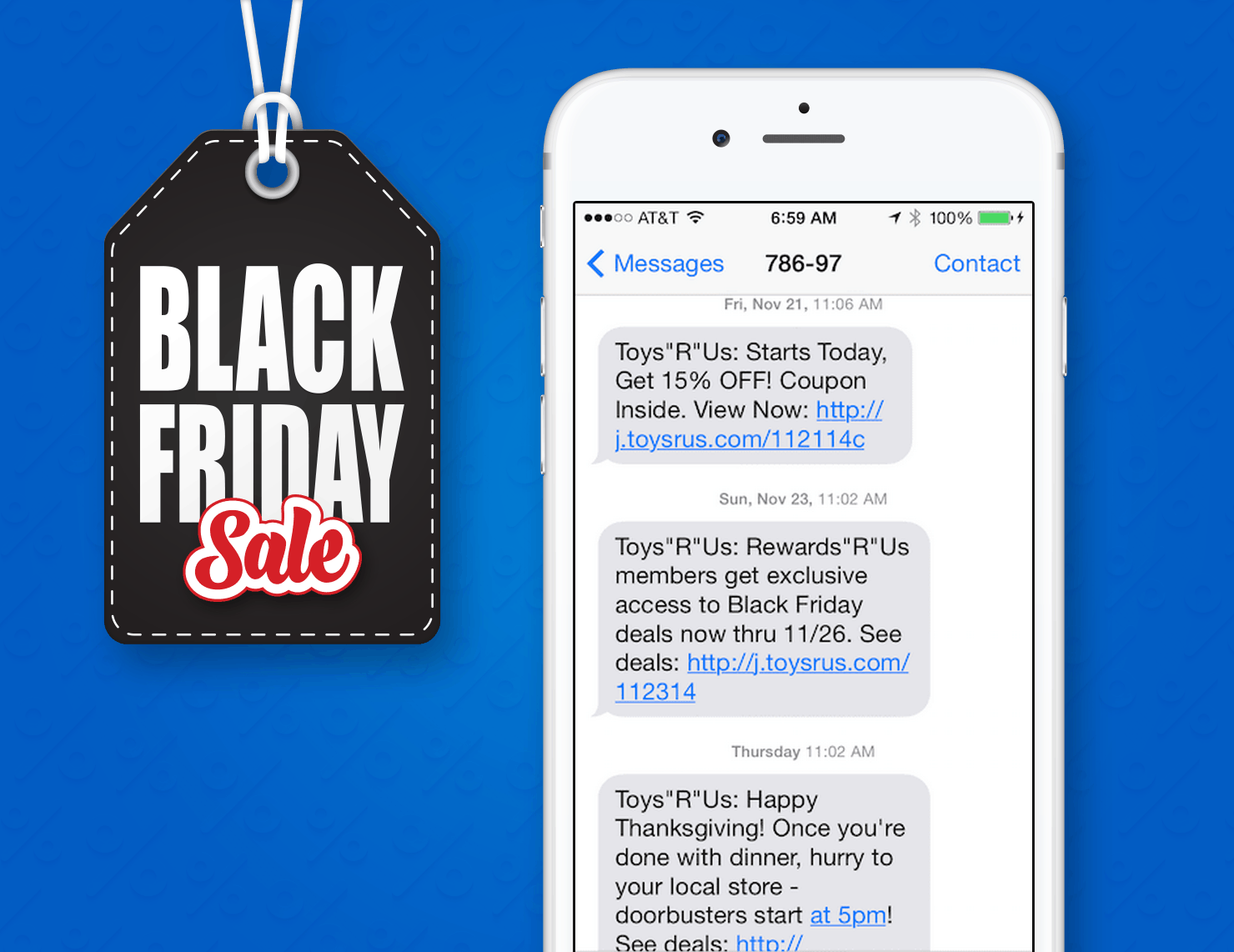 Black Friday SMS Marketing Example From Toys-R-Us