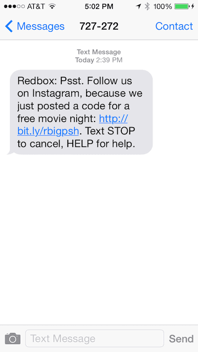 Redbox Mobile Marketing Example