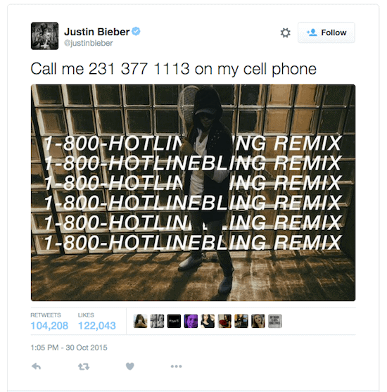 Justin Bieber Hotline Remix Text Message