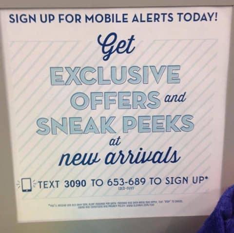 Old Navy Text Message Campaign 2