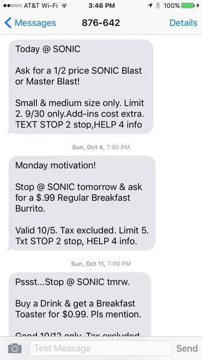 Sonic Text Messages