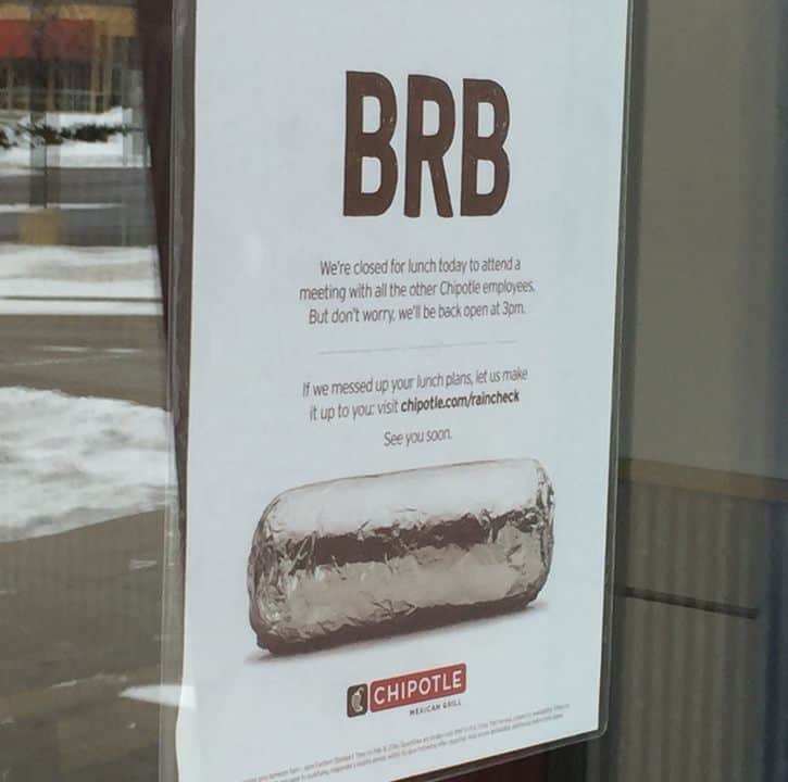 Chipotle BRB - Free Burrito Text Message Coupon Sign