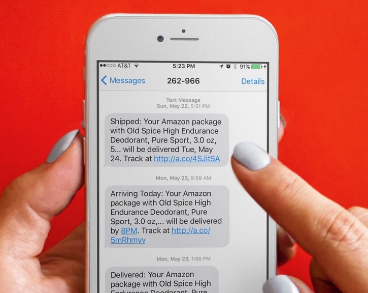 Amazon SMS Shipping Alerts