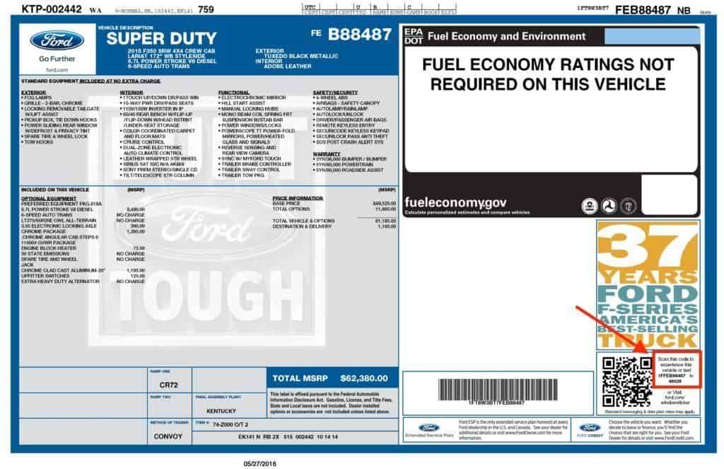 Ford Window Sticker - Text Message Autoresponder Example 3