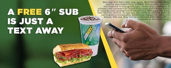 Subway Text Message Advertisement Example - 3