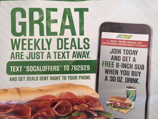 Subway Text Message Advertisement Example - 5