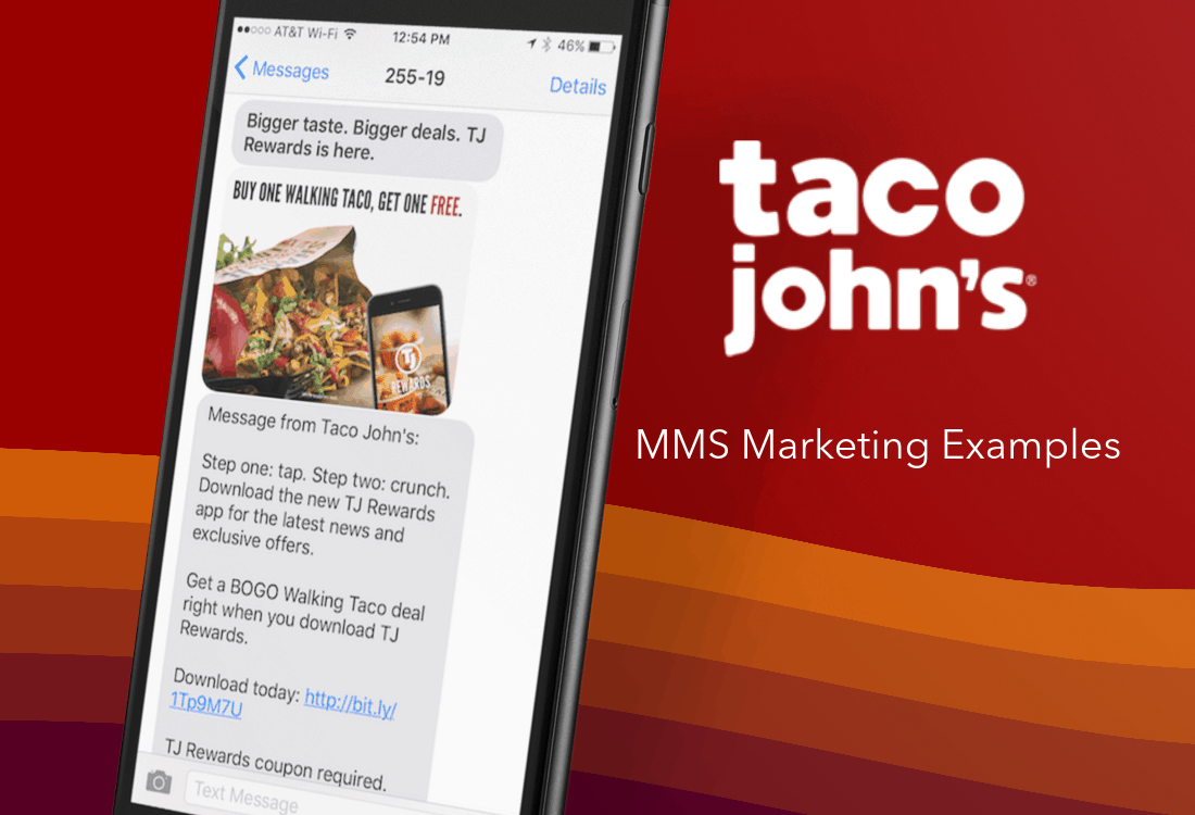 Taco Johns MMS Marketing Example - Buy One Get One Free